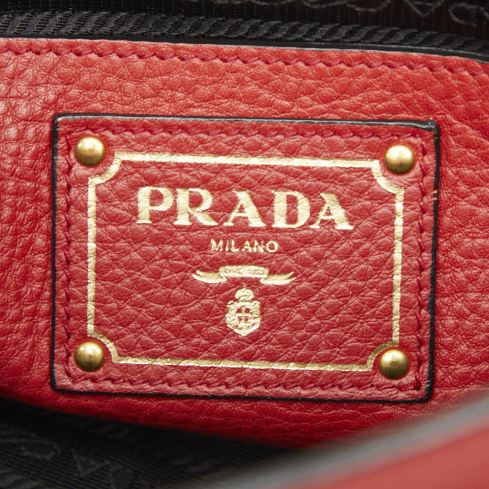 PRADA Red Leather Shoulder Bag - Picture 9 of 13
